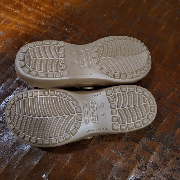 Beige Crocs Mary Jane Women Shoes - Picture 4 of 6